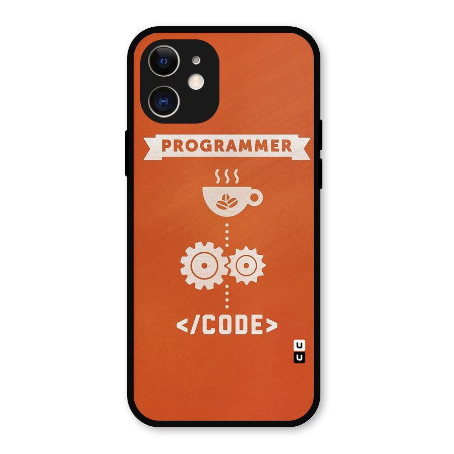 Programmer Coffee Code Metal Back Case for iPhone 12