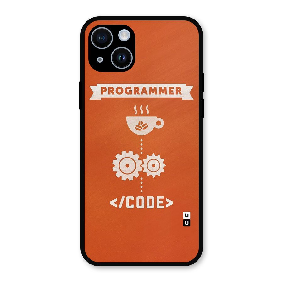 Programmer Coffee Code Metal Back Case for iPhone 14