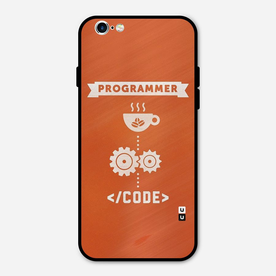 Programmer Coffee Code Metal Back Case for iPhone 6 6s