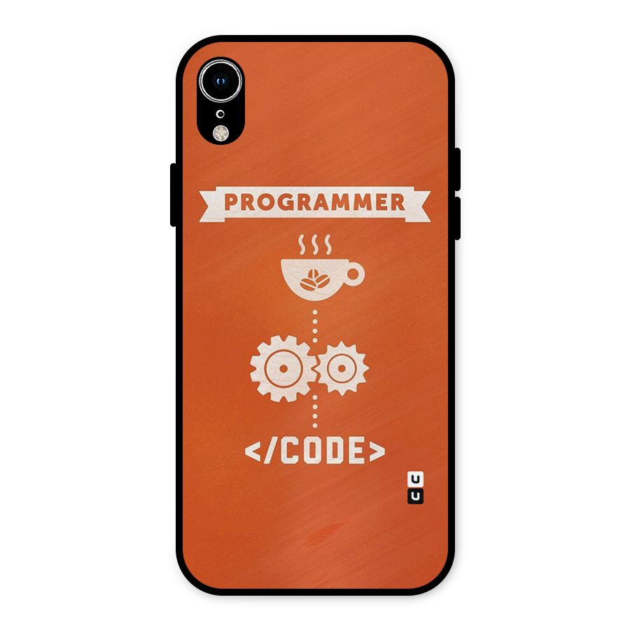 Programmer Coffee Code Metal Back Case for iPhone XR
