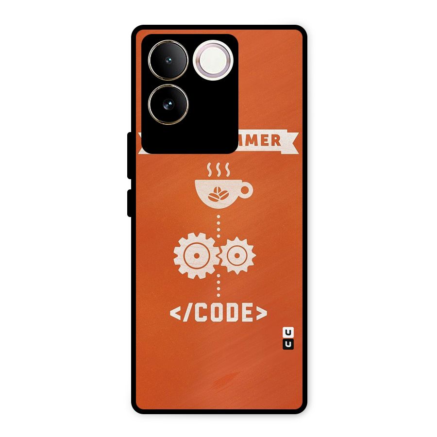 Programmer Coffee Code Metal Back Case for iQOO Z7 Pro