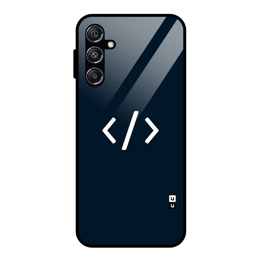 Programmers Style Symbol Glass Back Case for Galaxy M34 5G