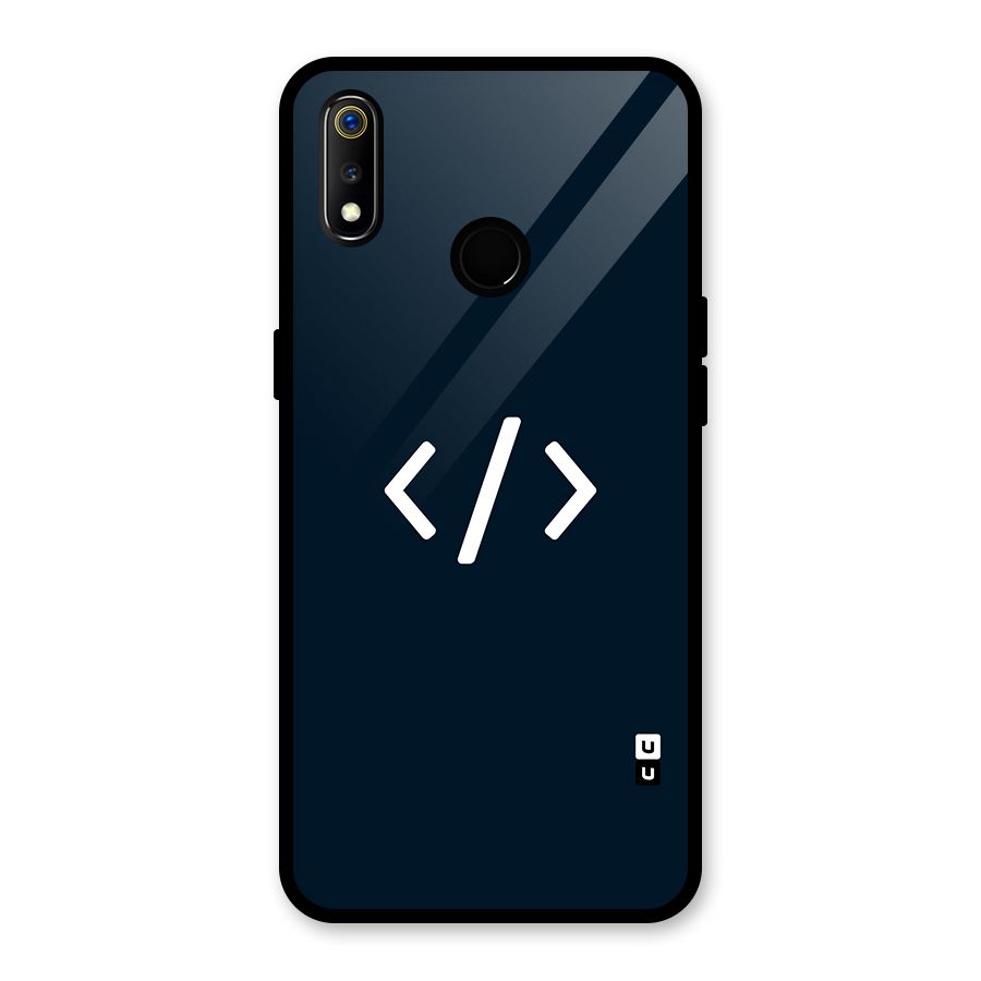 Programmers Style Symbol Glass Back Case for Realme 3i