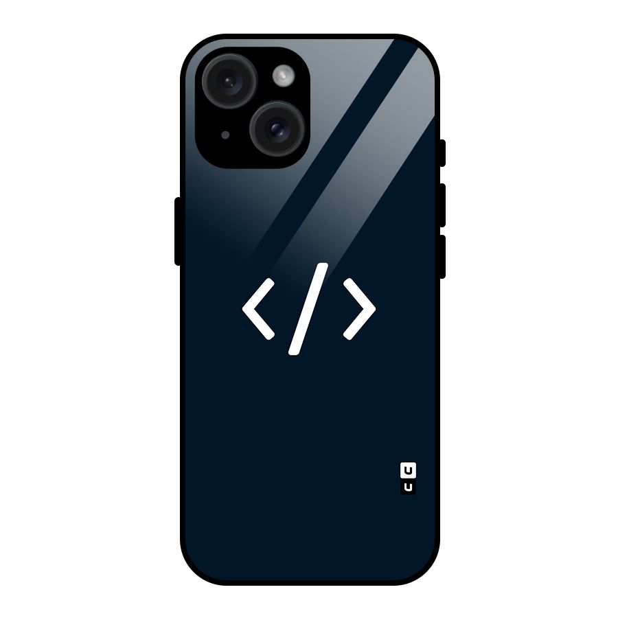 Programmers Style Symbol Glass Back Case for iPhone 15