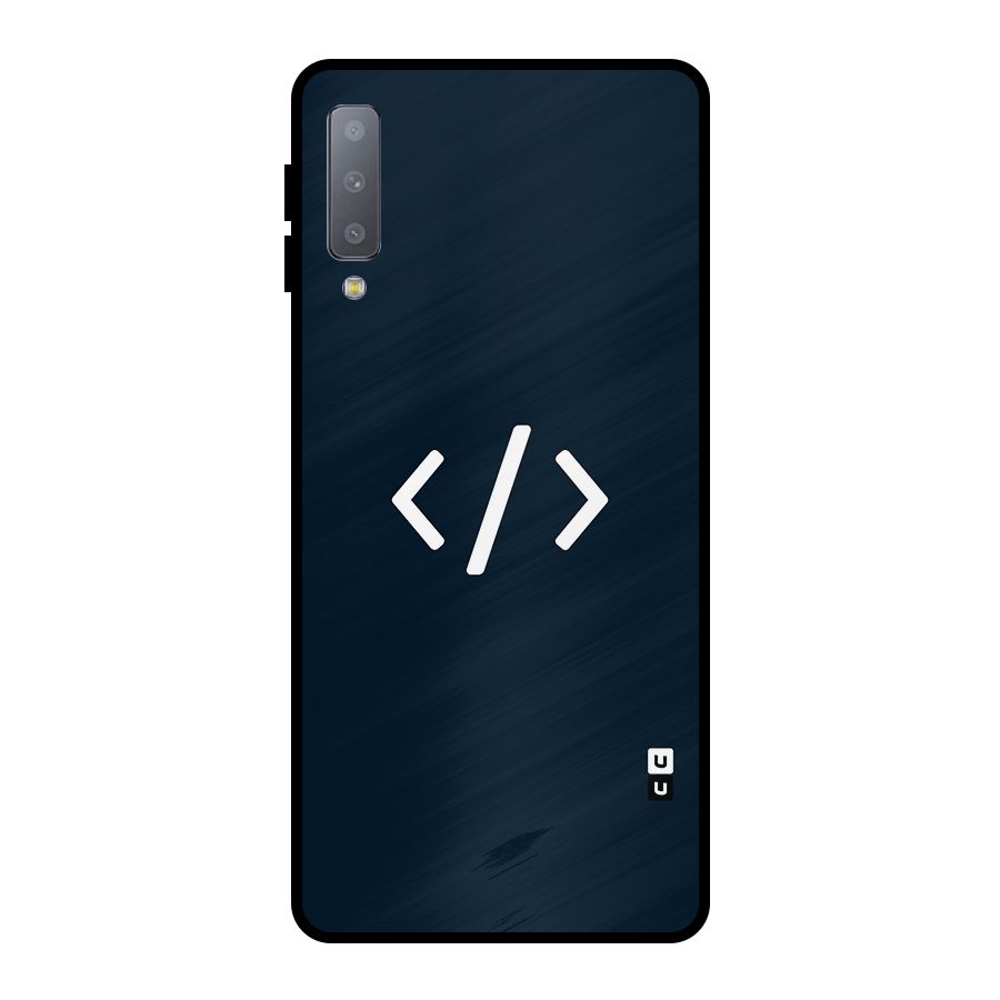 Programmers Style Symbol Metal Back Case for Galaxy A7 (2018)