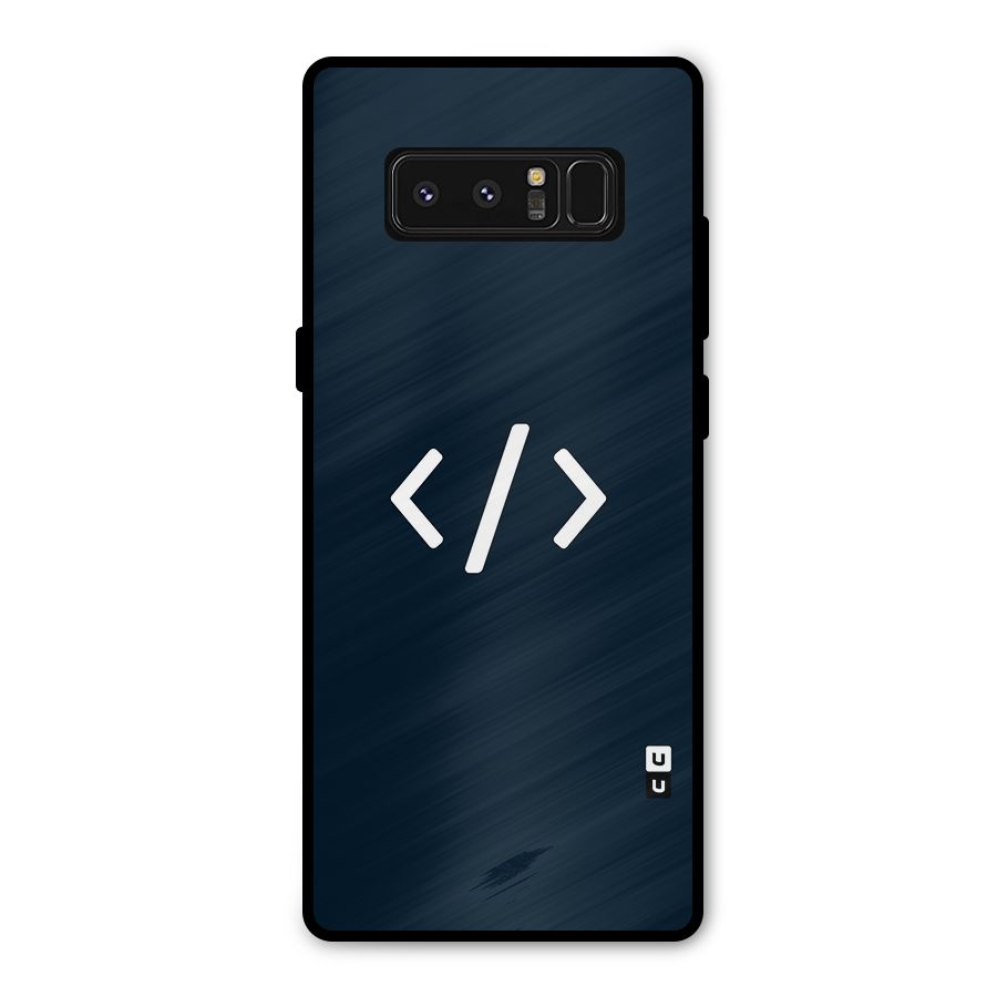 Programmers Style Symbol Metal Back Case for Galaxy Note 8