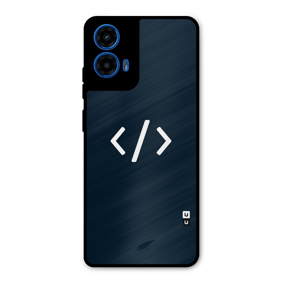 Programmers Style Symbol Metal Back Case for Moto G45