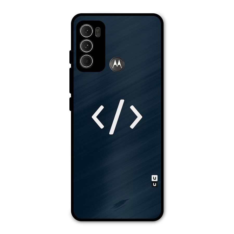 Programmers Style Symbol Metal Back Case for Moto G60