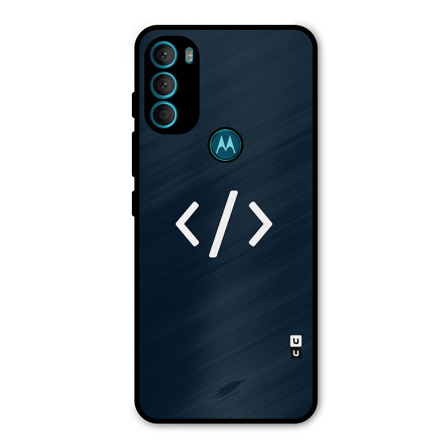 Programmers Style Symbol Metal Back Case for Moto G71 5G