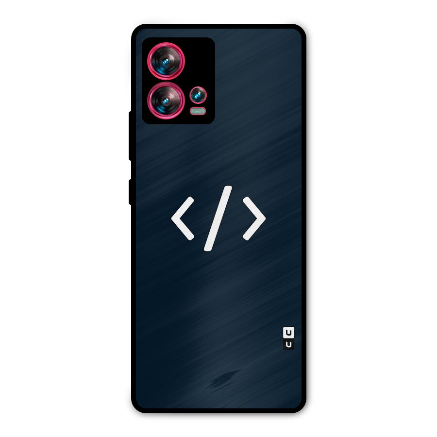 Programmers Style Symbol Metal Back Case for Motorola Edge 30 Fusion