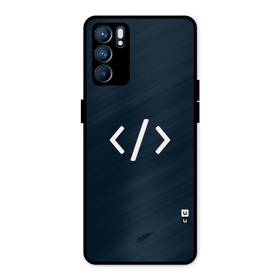 Programmers Style Symbol Metal Back Case for Oppo Reno6 5G