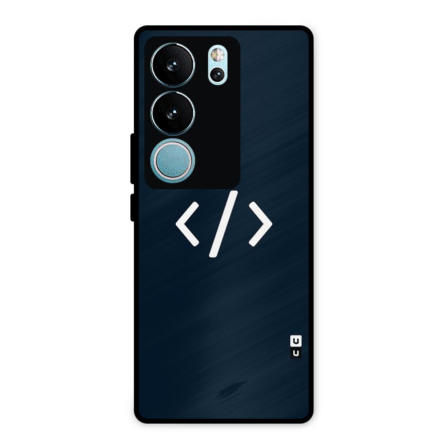 Programmers Style Symbol Metal Back Case for Vivo V29 Pro
