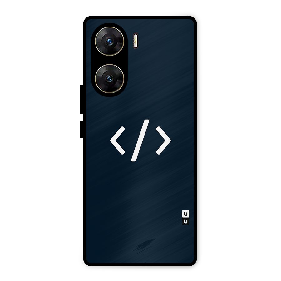 Programmers Style Symbol Metal Back Case for Vivo V29e