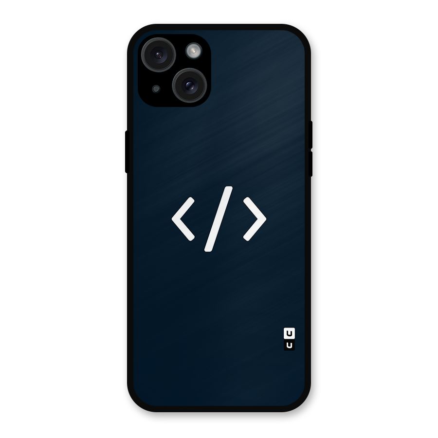 Programmers Style Symbol Metal Back Case for iPhone 15 Plus