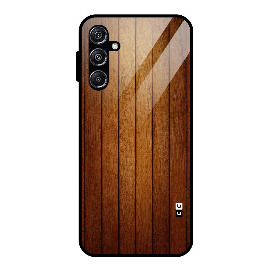 Proper Brown Wood Glass Back Case for Galaxy M34 5G