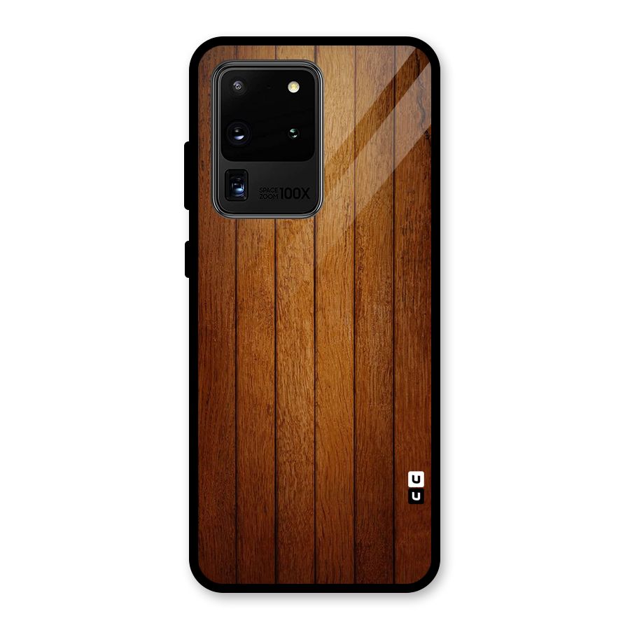 Proper Brown Wood Glass Back Case for Galaxy S20 Ultra