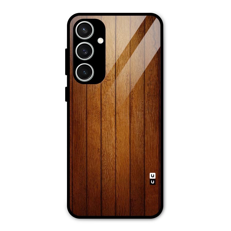 Proper Brown Wood Glass Back Case for Galaxy S23 FE