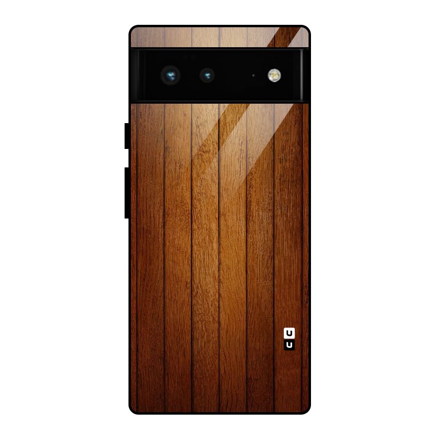 Proper Brown Wood Glass Back Case for Google Pixel 6