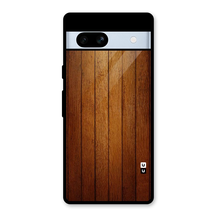Proper Brown Wood Glass Back Case for Google Pixel 7a