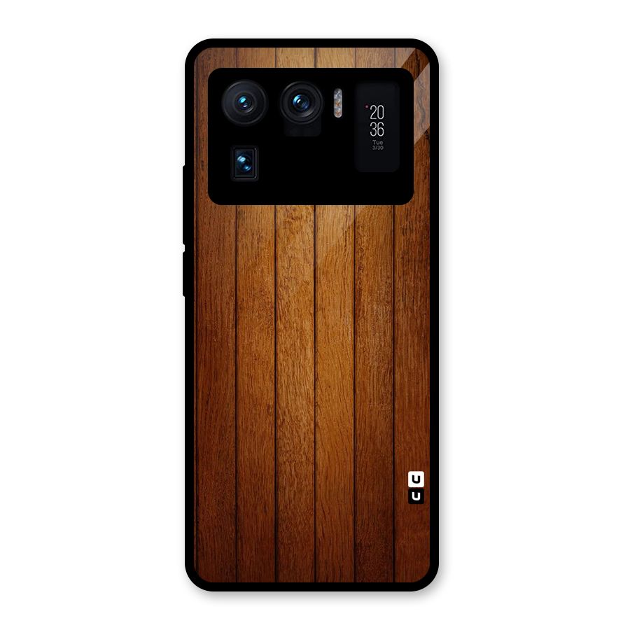 Proper Brown Wood Glass Back Case for Mi 11 Ultra