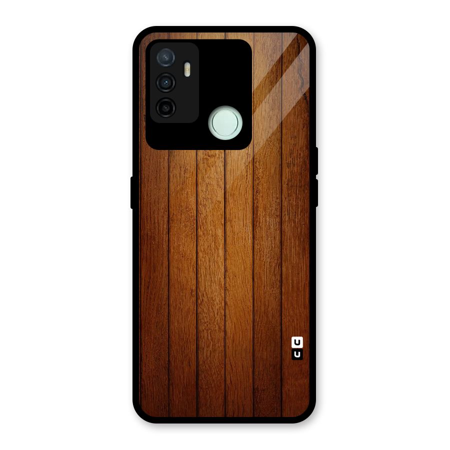 Proper Brown Wood Glass Back Case for Oppo A53