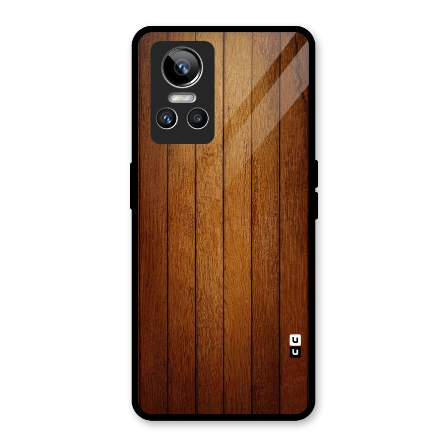 Proper Brown Wood Glass Back Case for Realme GT Neo 3