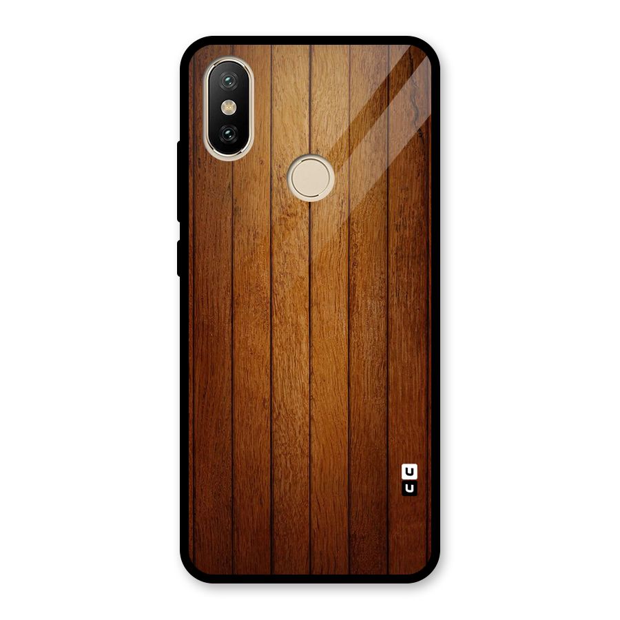 Proper Brown Wood Glass Back Case for Redmi A2