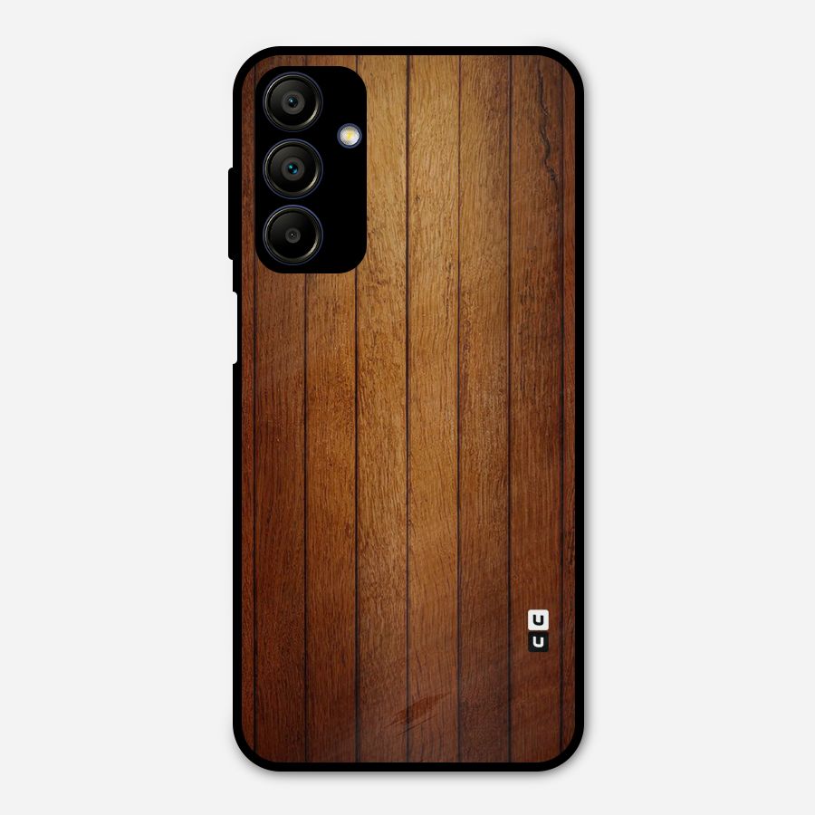 Proper Brown Wood Metal Back Case for Galaxy A15 5G
