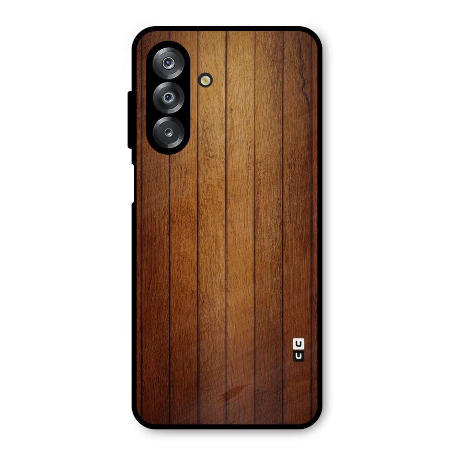 Proper Brown Wood Metal Back Case for Galaxy A26