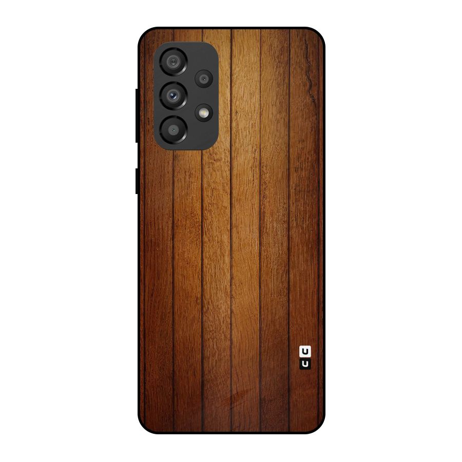 Proper Brown Wood Metal Back Case for Galaxy A33 5G
