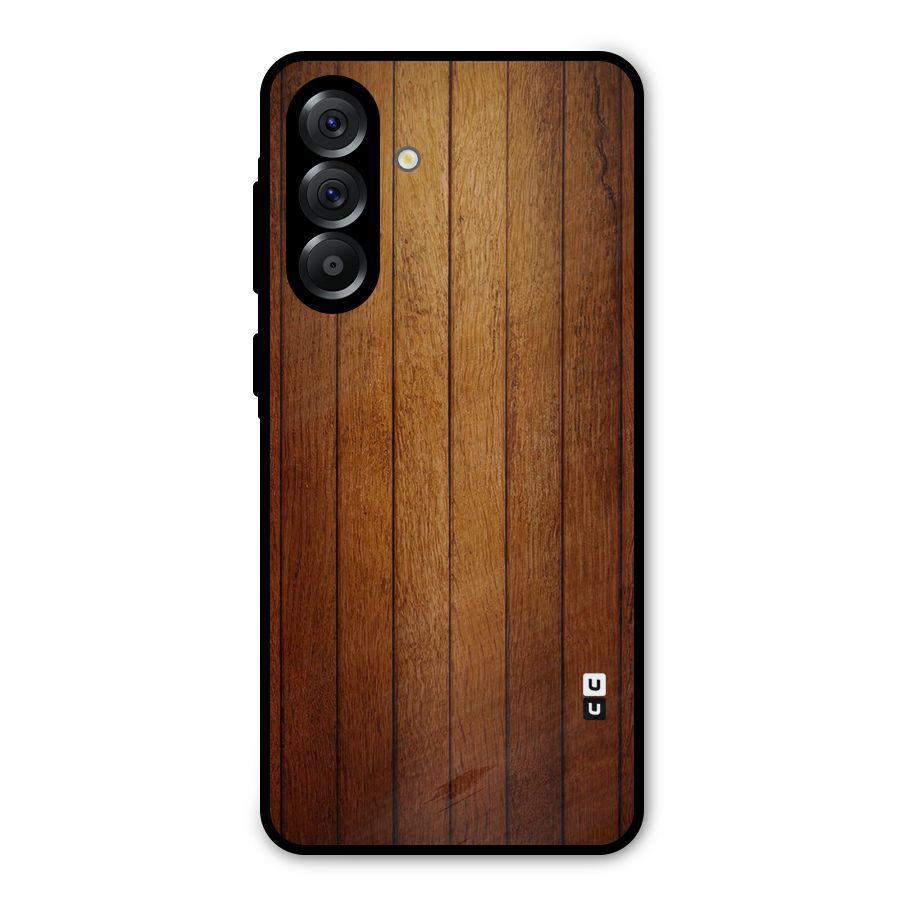 Proper Brown Wood Metal Back Case for Galaxy A36