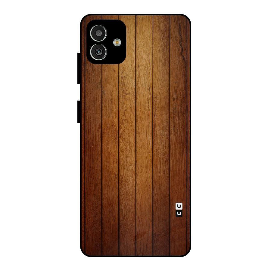 Proper Brown Wood Metal Back Case for Galaxy M13 5G