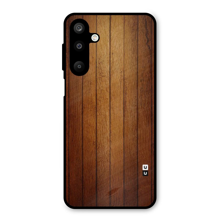 Proper Brown Wood Metal Back Case for Galaxy M16