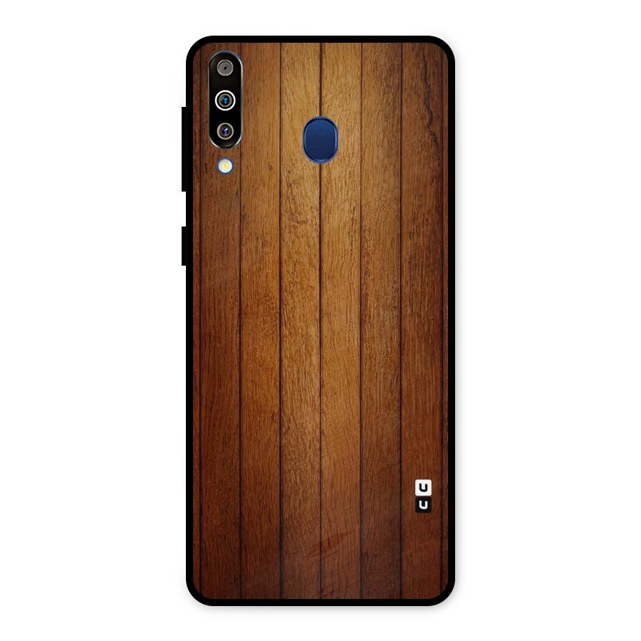 Proper Brown Wood Metal Back Case for Galaxy M30