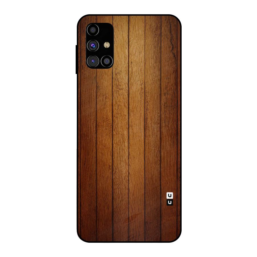 Proper Brown Wood Metal Back Case for Galaxy M31s