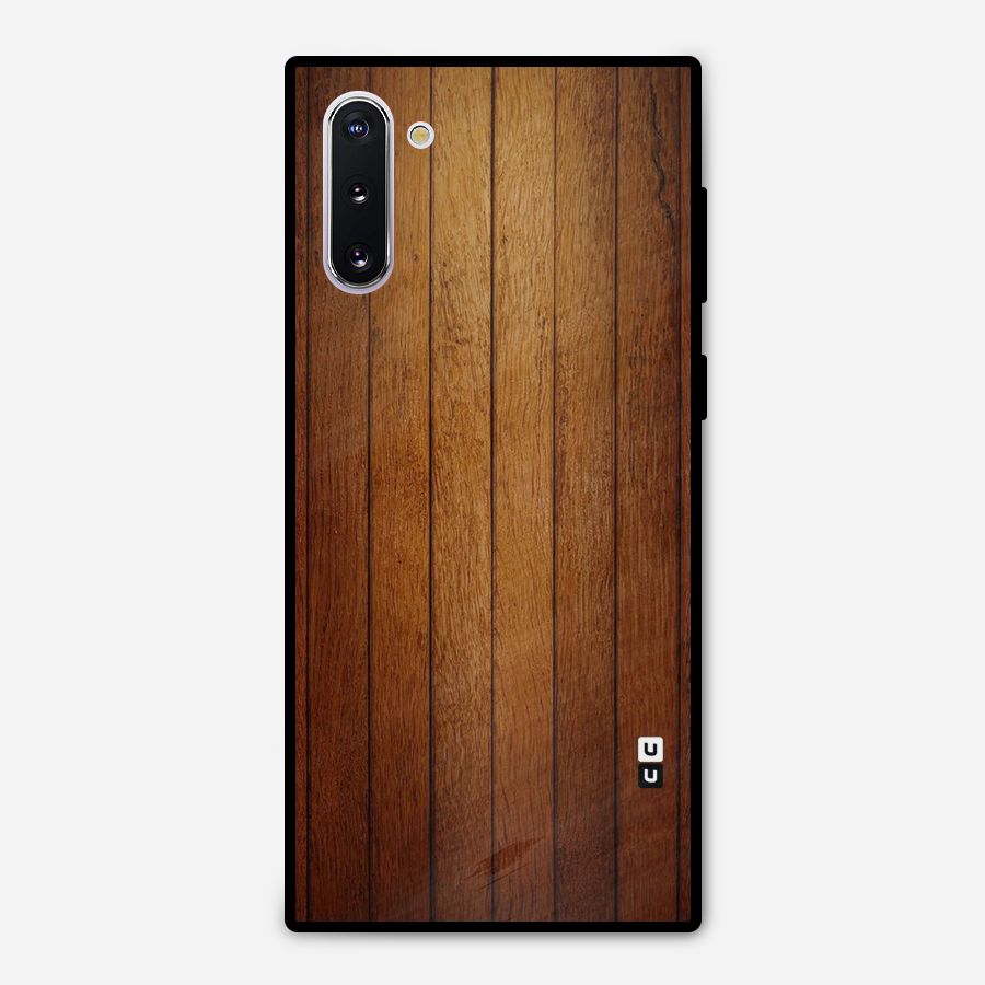 Proper Brown Wood Metal Back Case for Galaxy Note 10