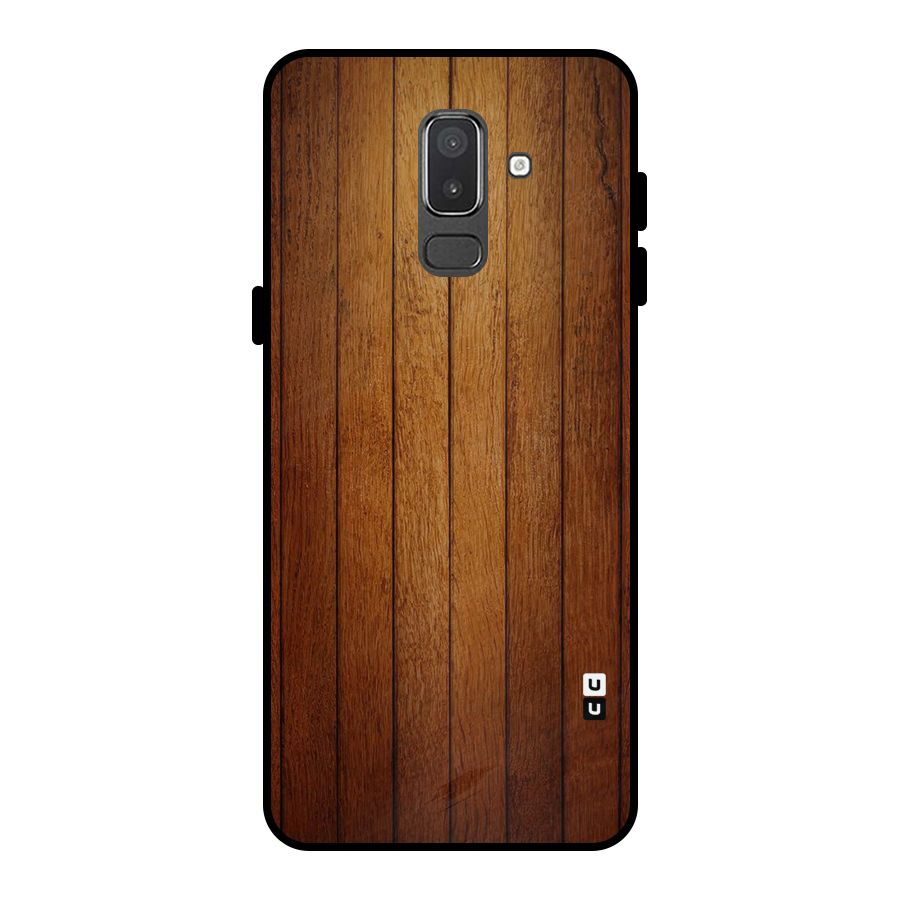 Proper Brown Wood Metal Back Case for Galaxy On8 (2018)