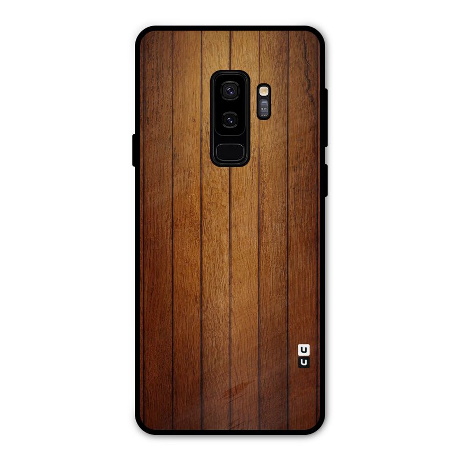 Proper Brown Wood Metal Back Case for Galaxy S9 Plus