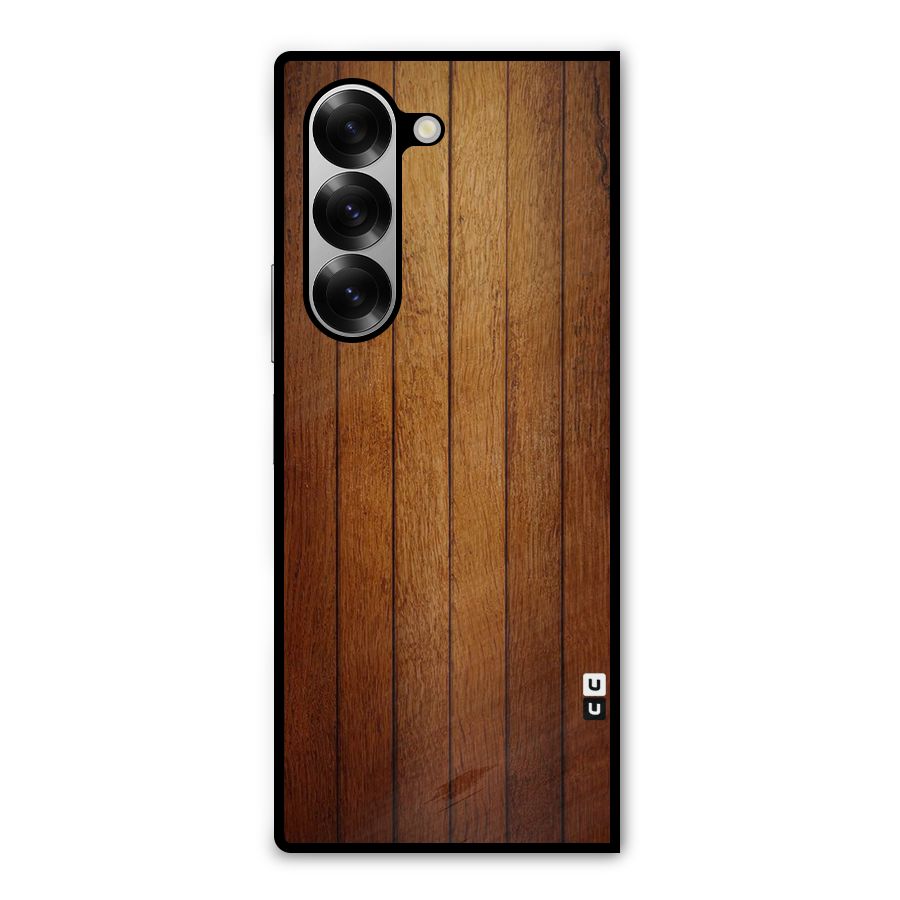 Proper Brown Wood Metal Back Case for Galaxy Z Fold6