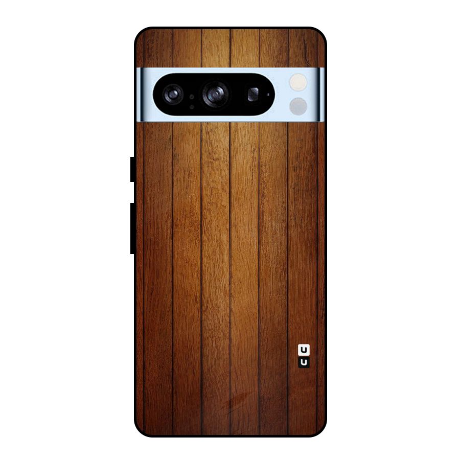 Proper Brown Wood Metal Back Case for Google Pixel 8 Pro