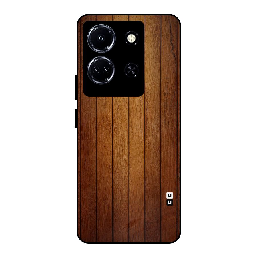Proper Brown Wood Metal Back Case for Infinix Note 30 5G