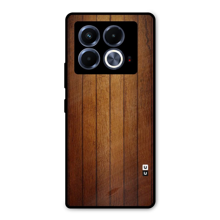 Proper Brown Wood Metal Back Case for Infinix Note 40 5G