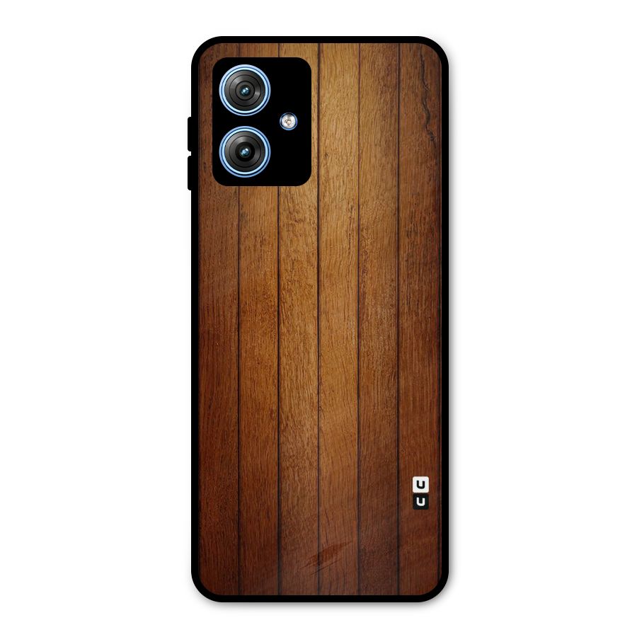 Proper Brown Wood Metal Back Case for Moto G54