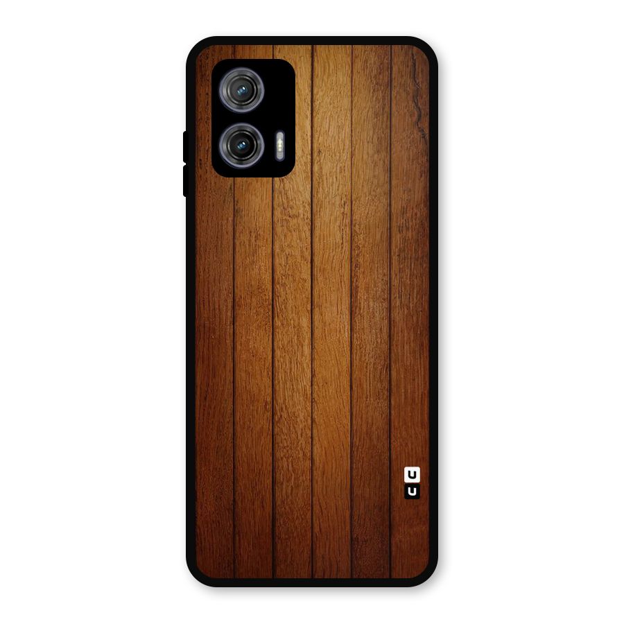 Proper Brown Wood Metal Back Case for Moto G73