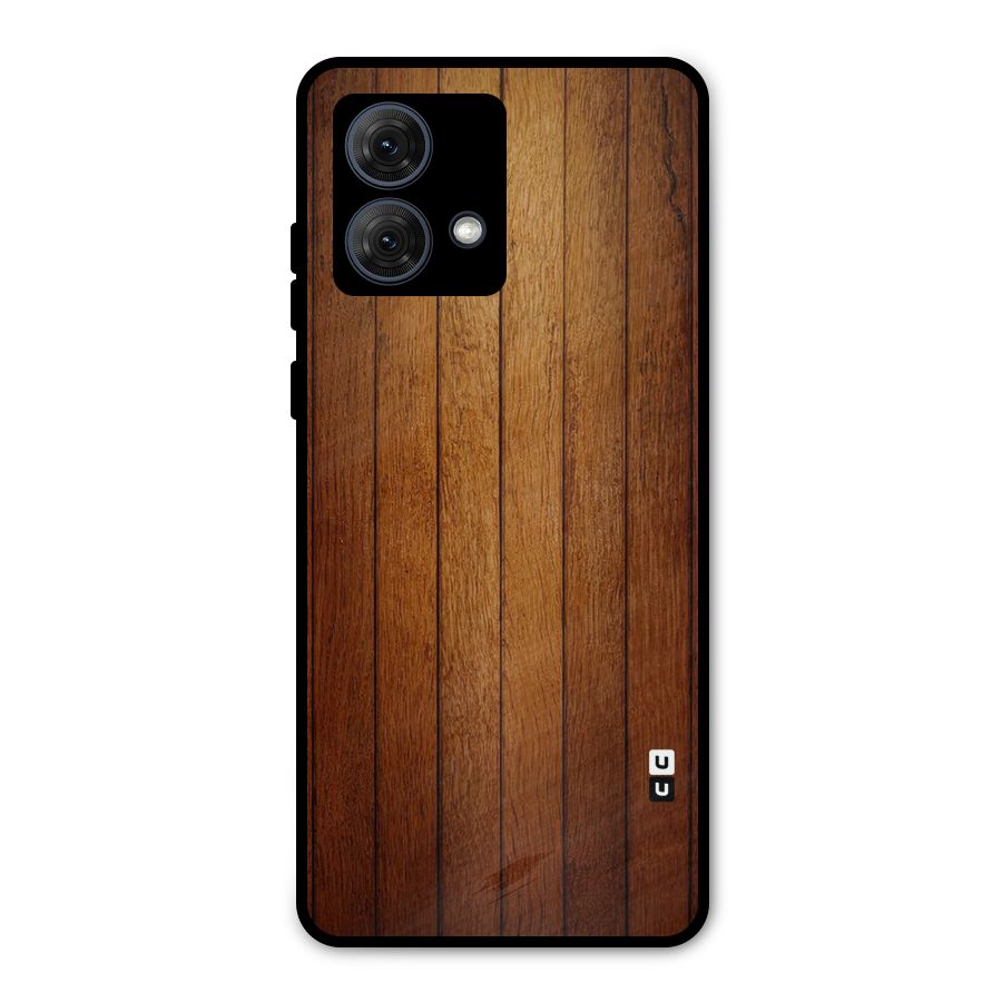 Proper Brown Wood Metal Back Case for Moto G84