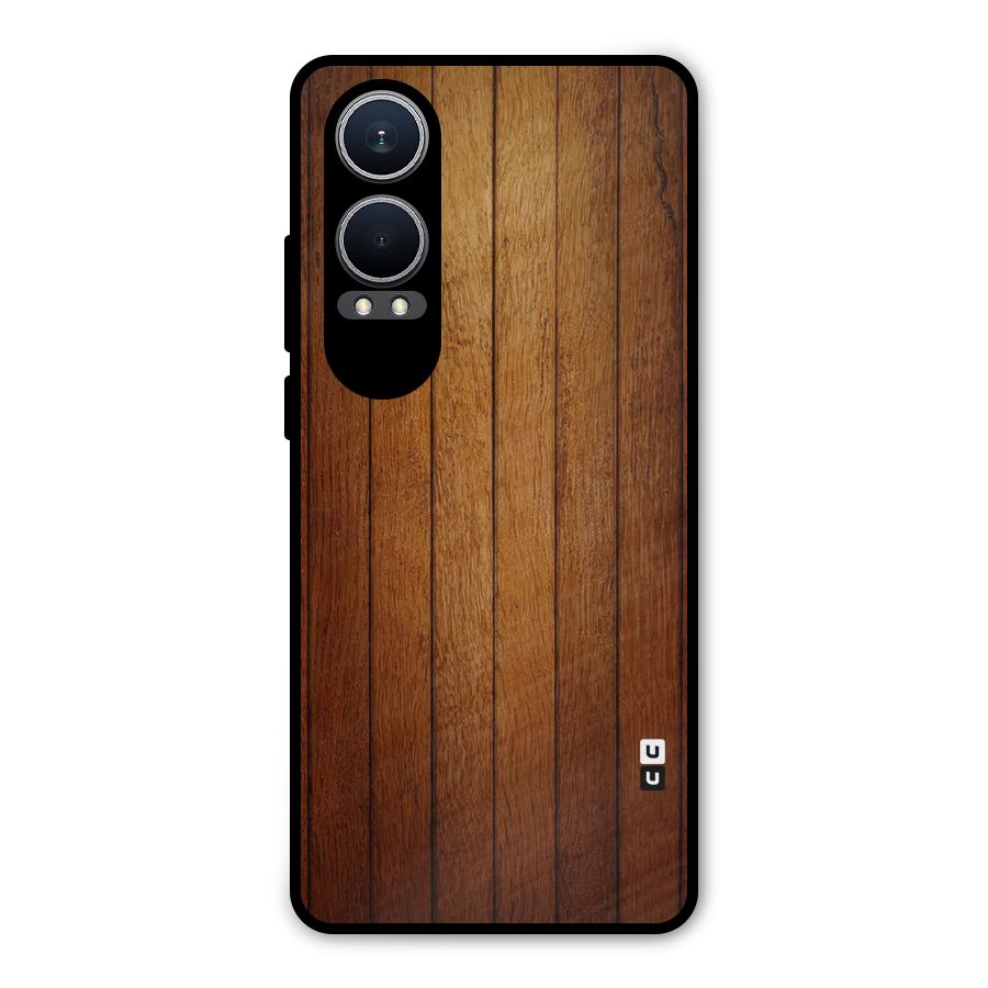 Proper Brown Wood Metal Back Case for OnePlus Nord CE4 Lite