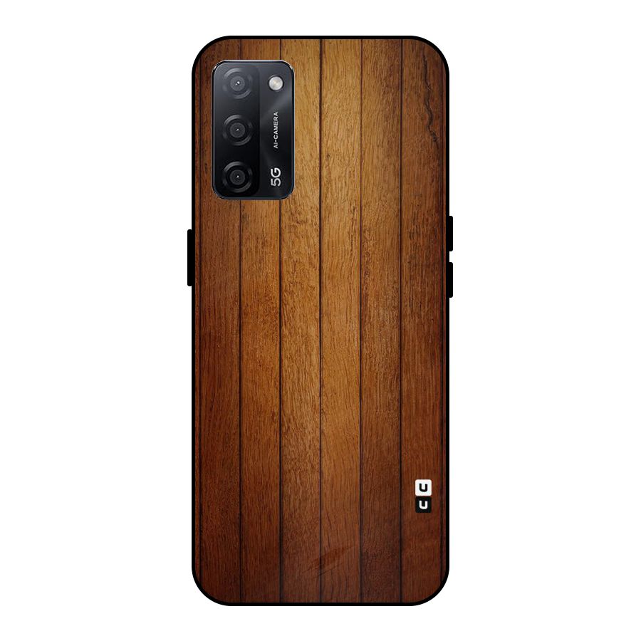 Proper Brown Wood Metal Back Case for Oppo A53s 5G