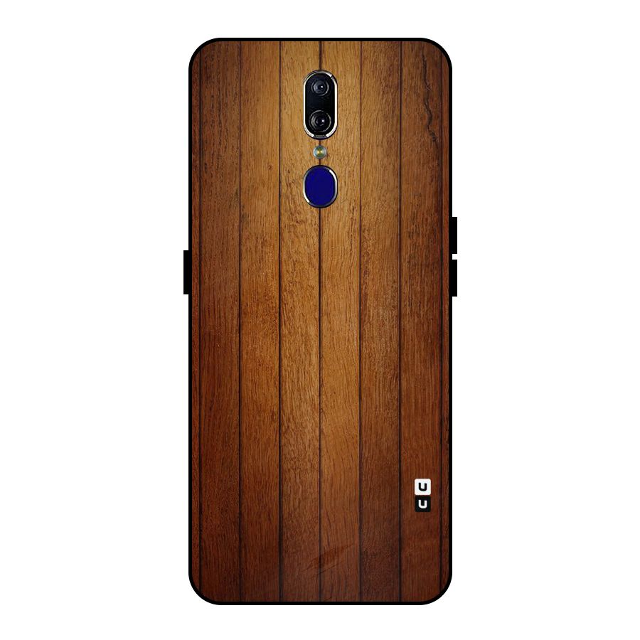Proper Brown Wood Metal Back Case for Oppo F11