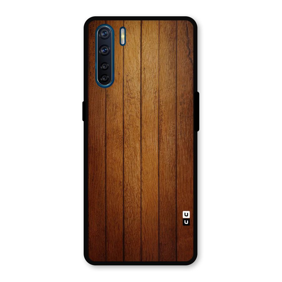 Proper Brown Wood Metal Back Case for Oppo F15