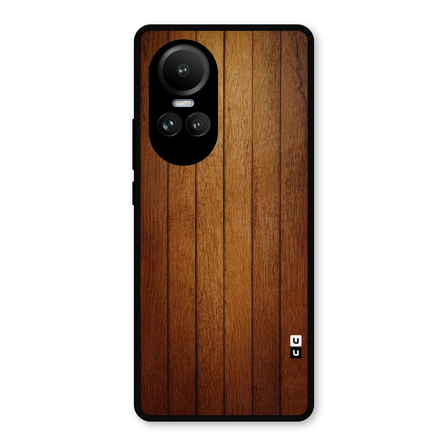 Proper Brown Wood Metal Back Case for Oppo Reno10